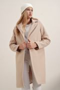9085 Kaşe Kaban - Bej resmi